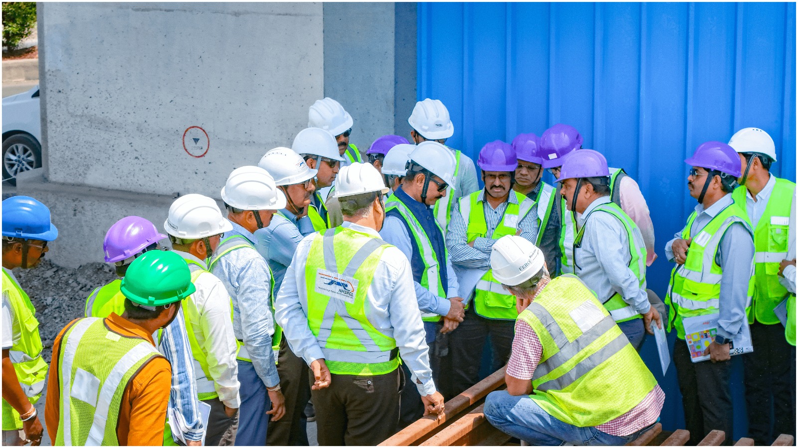 MDNHSRCL Shri Vivek Kumar Gupta visited #BulletTrain sites of Thane Rolling Stock Depot and Ulhas Bridge site in Thane district (Maharashtra) and reviewed project progress.